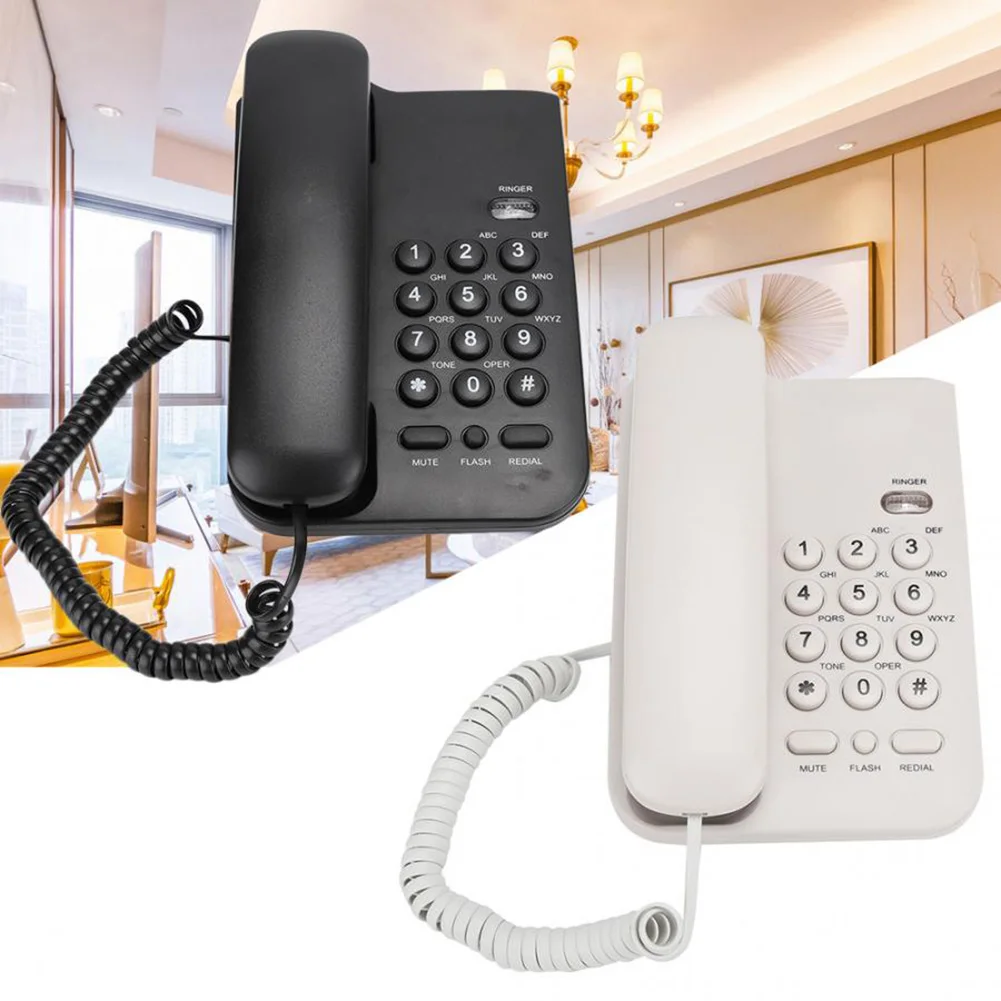 

19*12.5*7.5cm High Quality Wired Desktop Wall-mounted Telephone Landline Phone For Hotel Home Office