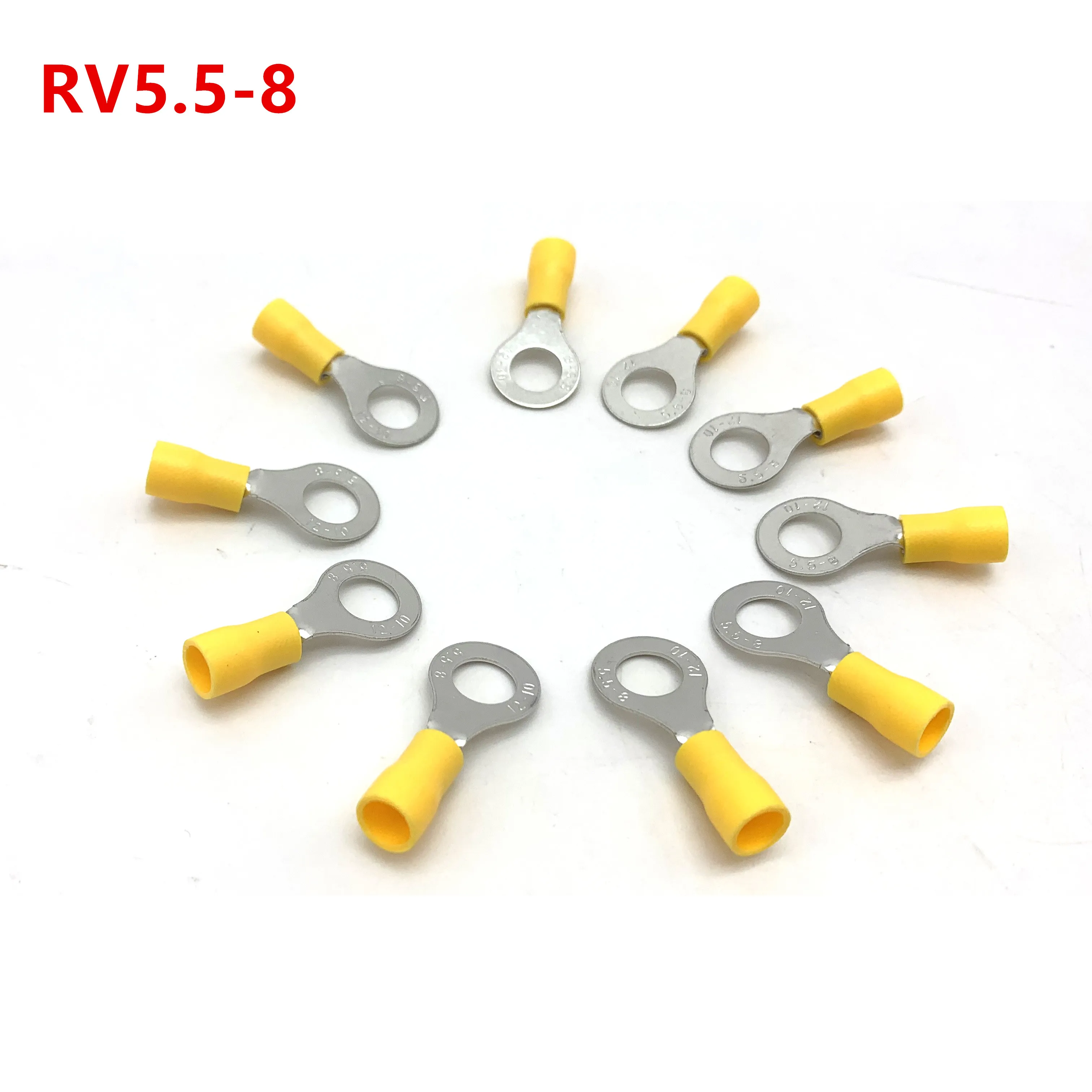 Желтое кольцо Изолированная клемма диаметром 20 дюймов обжимная Клемма кабеля 4 6