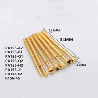 100pcs metal plated compression test pin pa156 a2b1e2q1q2h2j1 electronic universal needle diameter 2 36mm spring thimble