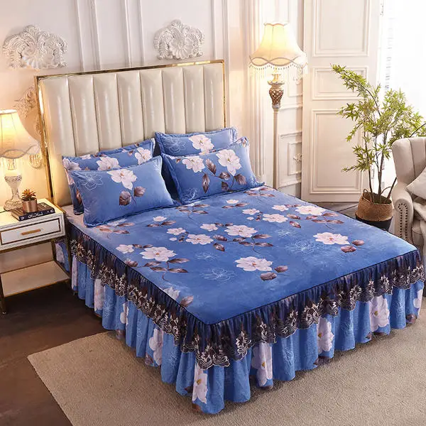 1 шт. кровать юбка на зиму теплые фланелевые Наматрасники мягкая простыня