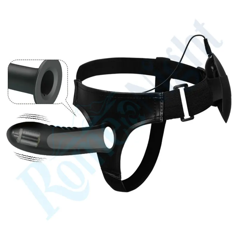 Силиконовый Многоскоростной вибрационный фаллоимитатор с ремешком 7 2 дюйма |