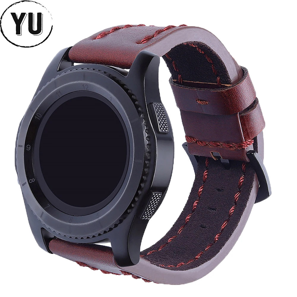 22 мм ремешок для Samsung galaxy watch 46 классический браслет из натуральной кожи Gear S3 huami