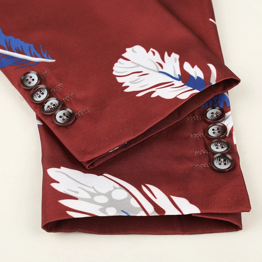 Мужской костюм Luogen с принтом куртка блейзер для выпускного вечера повседневный