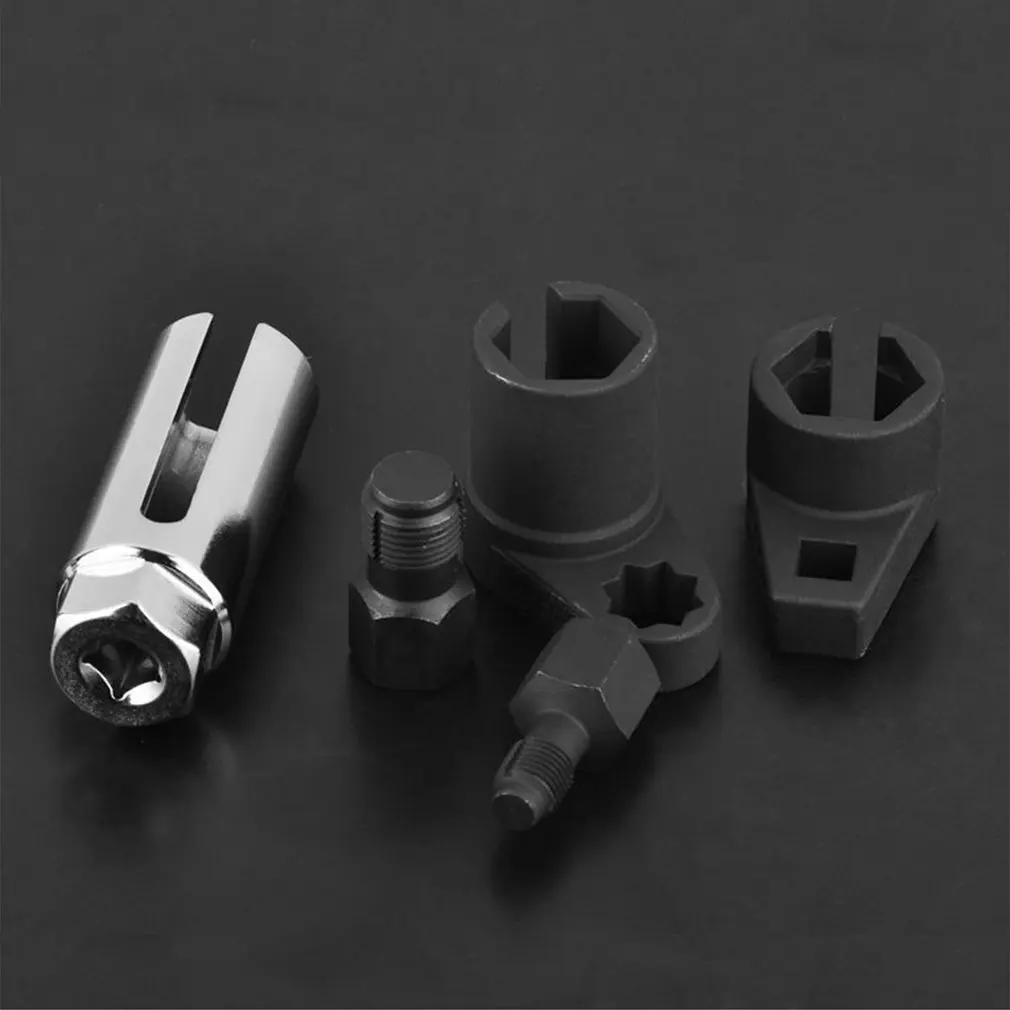 5 шт. набор ключей для датчика кислорода с резьбой, инструмент для прочистки резьбы, подходит для всех автомобилей, установка и удаление кислородных датчиков O2, смещенное вакуумное крепление.