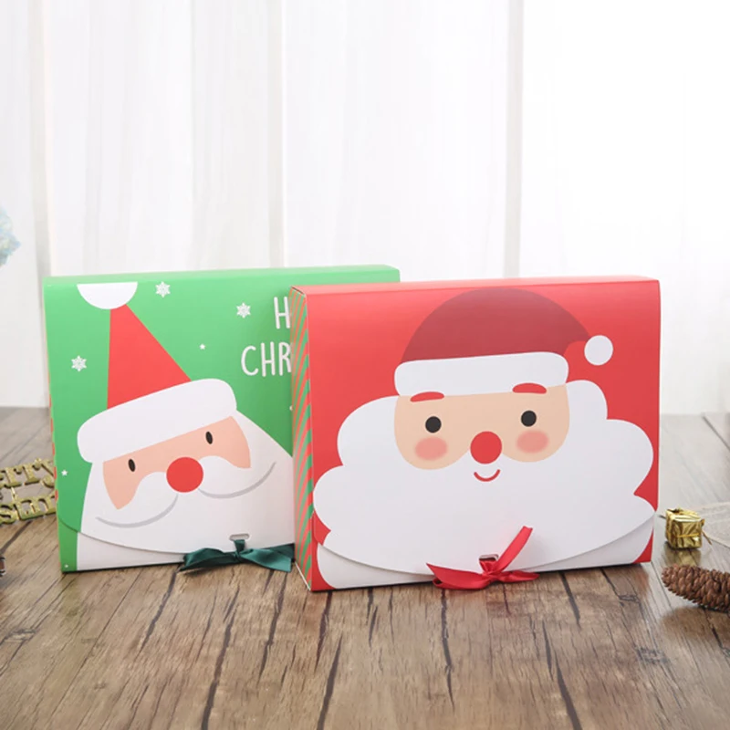 

1 шт. квадратная Рождественская бумажная упаковочная коробка подарочная коробка с Санта Клаусом Подарочная коробка с новым годом коробка д...