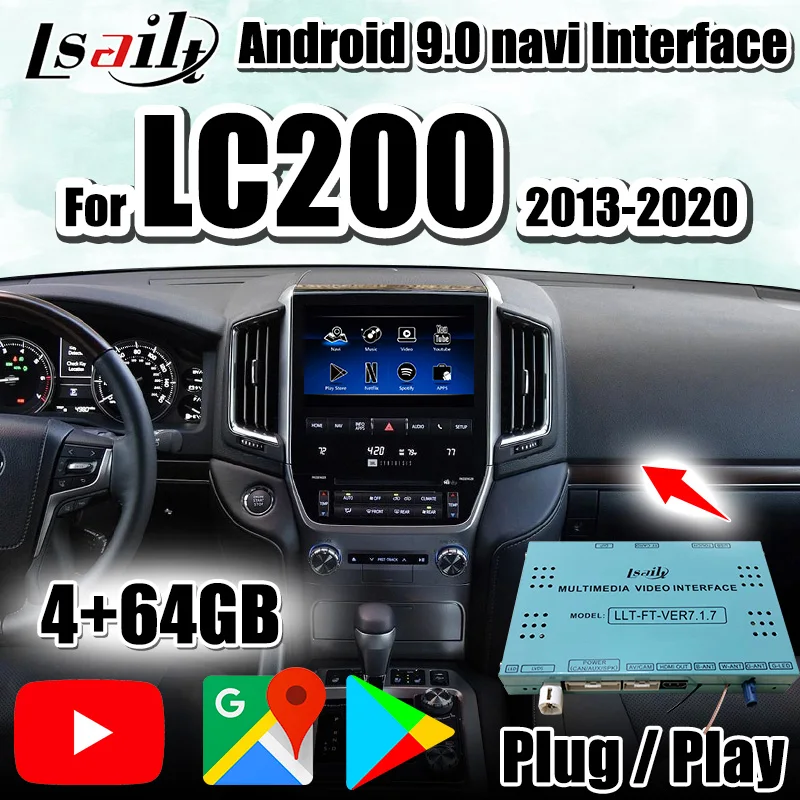 Мультимедийный видеоинтерфейс CarPlay/Android для Land Cruiser LC200 VXR GXR 2013 2020 включая Android auto