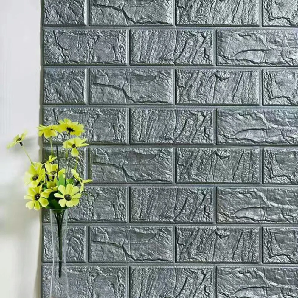 

Peel and Stick 3D Brick Wall Sticker PE DIY Wallpaper Self Adhesive Wall Panels 60x30cm (White)