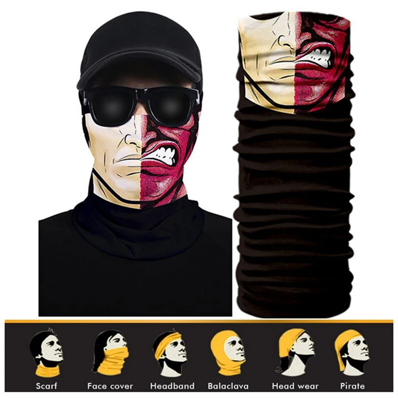 Зимняя Балаклава с рисунком черепа маска для лица мотоцикла Хэллоуина шейный