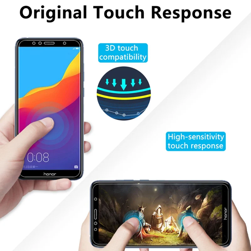 Защитное стекло для Huawei Y5 Y6 Prime 2018 Y7 защита экрана на Honor 7A Pro 7 S 7C Русская