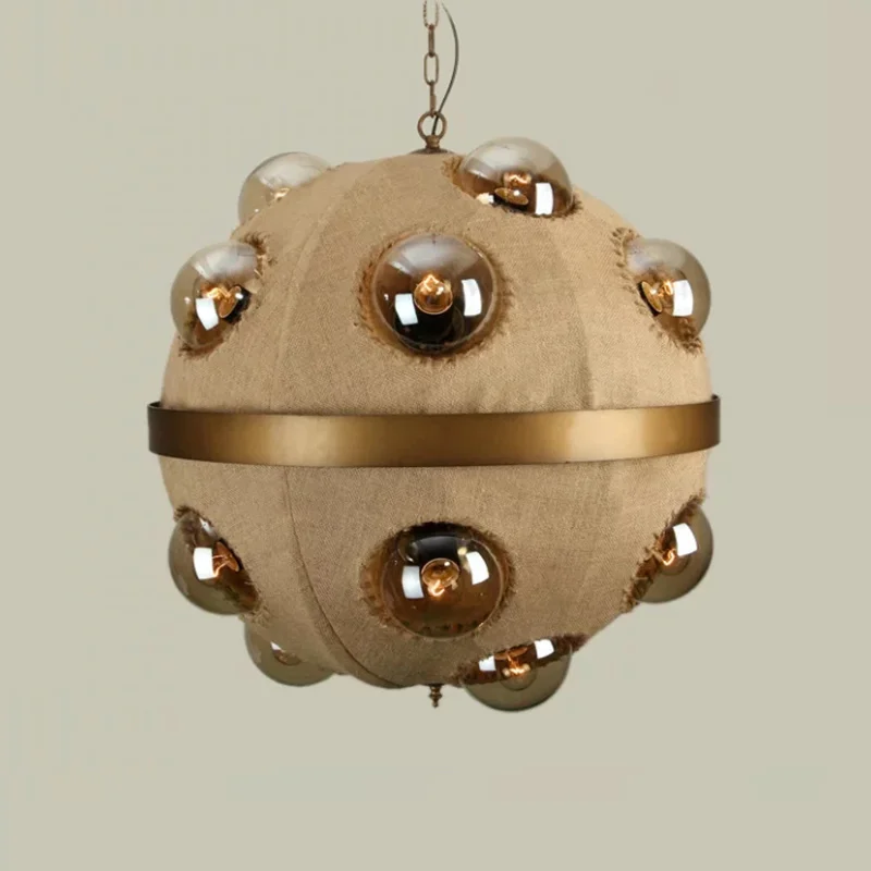 Новый Винтажный подвесной светильник Ностальгический льняной шпагат из ткани