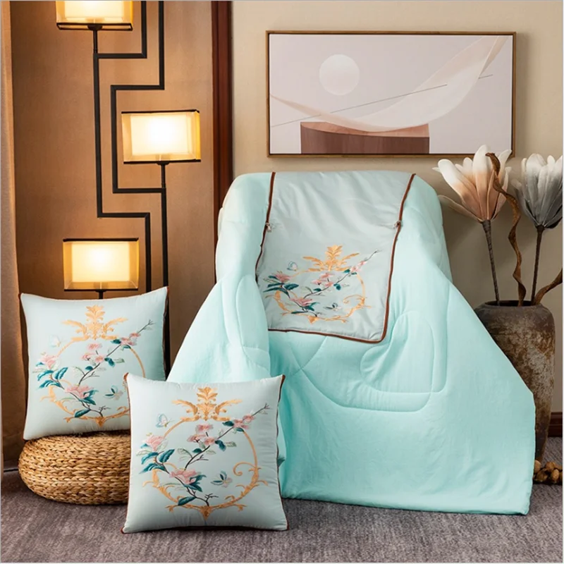 Многофункциональная Вышивка жаккард Подушка Одеяло Диван автомобиль офис ворс