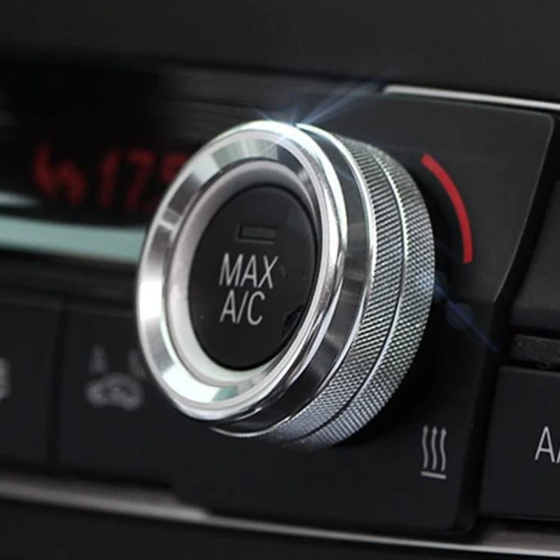 3Pc Silver AC Climate Control Radio Volume Knob Ring Cover Compatible for F10 F11 5 Series 5GT 11-17 F12 F13 6 | Автомобили и