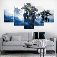 5 panels motorcycle pictures canvas painting home decor wall art motor rider hd prints poster for living room