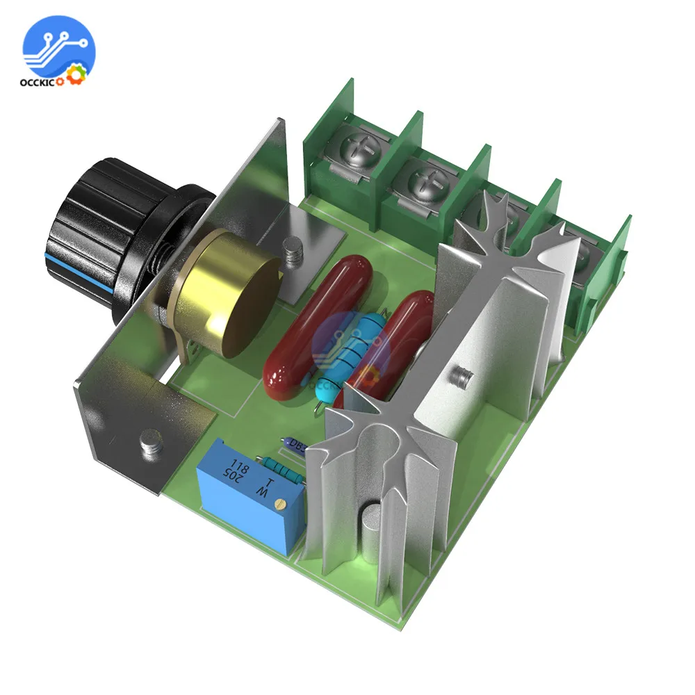 Регулятор скорости 220 В 2000 Вт тиристорный регулятор напряжения диммирующий