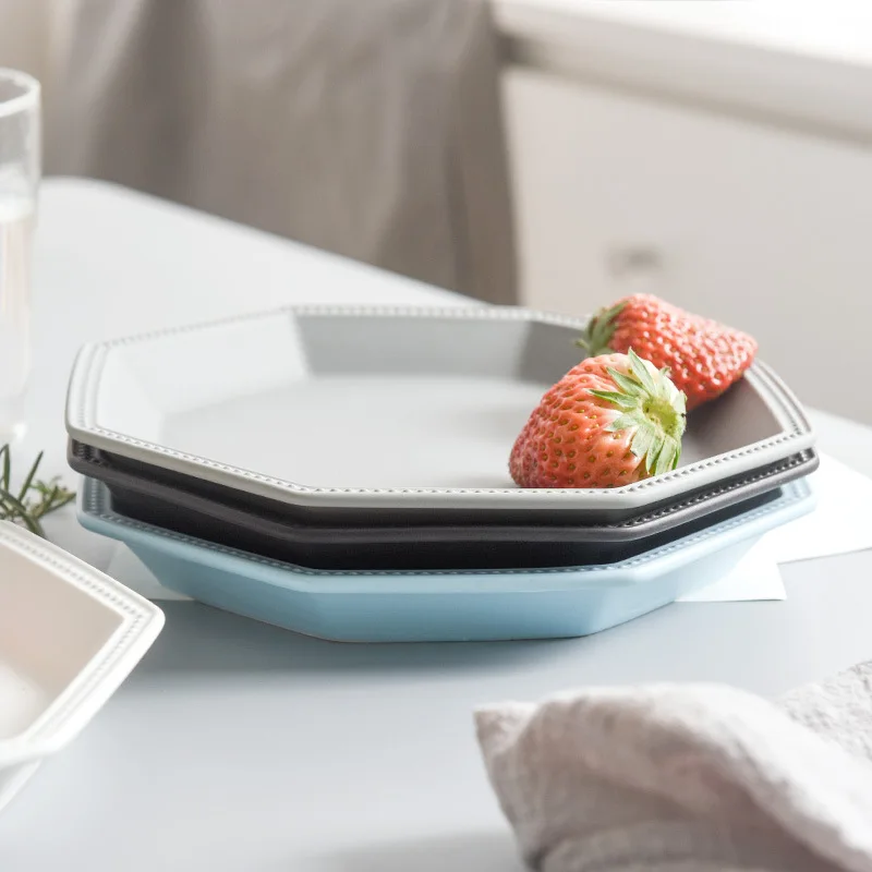 Керамические десертные тарелки в стиле Ins тарелка неправильной формы для