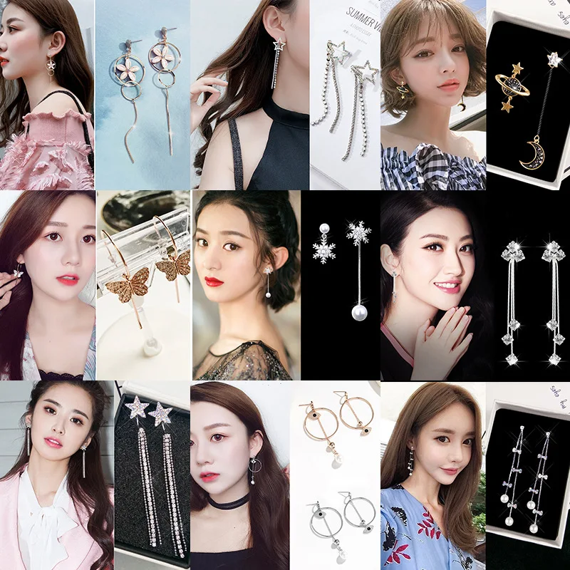 

2021 Fashion S925 Silvers Simple Asymmetric Dangle Earrings for Women Long Tassel INS Earrings Luxury Jewellery Classic New