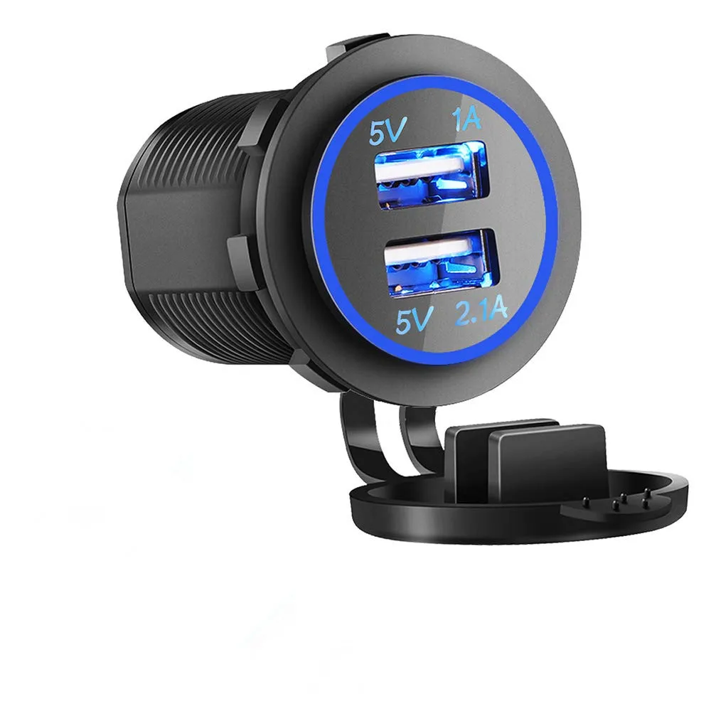 Chenes BLUE автомобильное зарядное устройство адаптер 2 порта 3.1A USB для автомобиля