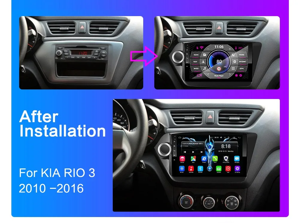 Автомагнитола для KIA RIO 3 4 2010 до автомобильный Android мультимедийный видео плеер навигация gps Bluetooth Авторадио Стерео 2 din