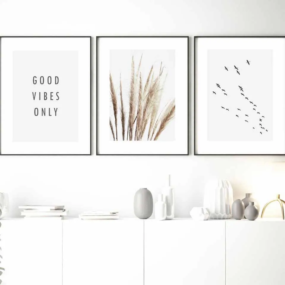 Трава холст скандинавский постер искусственная картина ландшафт летающая птица