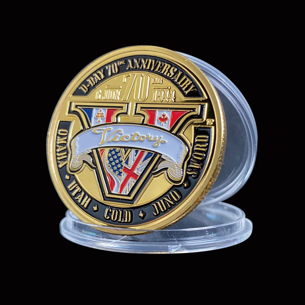 6.6.1944 D-Day 70th Anniversairy Gold Coin Normandie Victory For Collect | Non-currency Coins