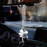 alloy car ornaments clover auto pendant car rearview mirror hanging interior decorations accessories four leaf clover styling