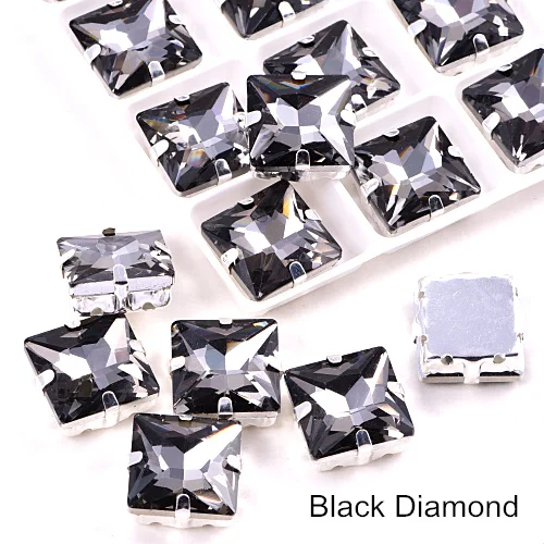 Black Diamond Квадратные много цветов стеклянные стразы шьют на стразы с коготь Flatback лучшие стеклянные стразы пришить на коготь из стразов для одежды B3467 - Цвет: Black Diamond