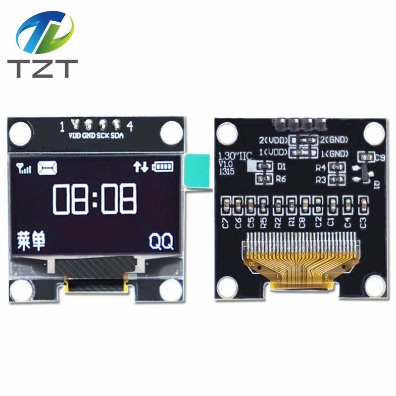 1,3 дюймов oled IIC Серийный белый oled-дисплей модуль 128X64 I2C SSD1306 12864 ЖК-экран Плата VDD GND SCK SDA для Arduino черный