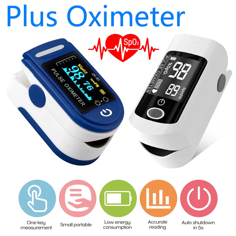 Пульсоксиметр напальчный домашний измеритель пульса и уровня кислорода в крови