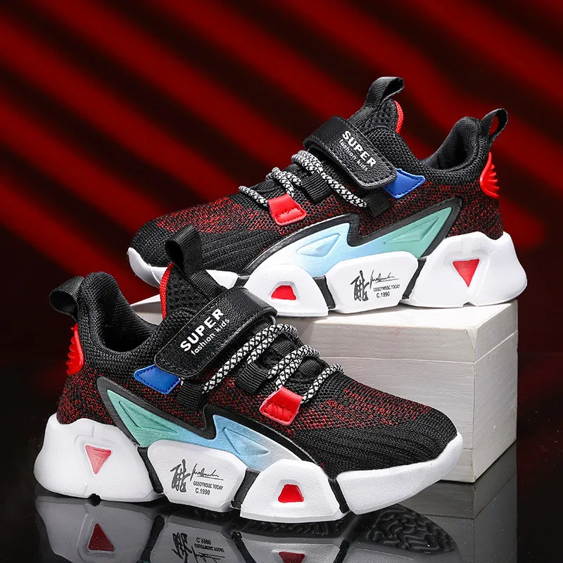 

Spring 2021 Stretch Fly Woven Mesh Shoes, Breathable Sports Shoes, Lightweight Running Shoes, Small and Medium Children's Shoes
