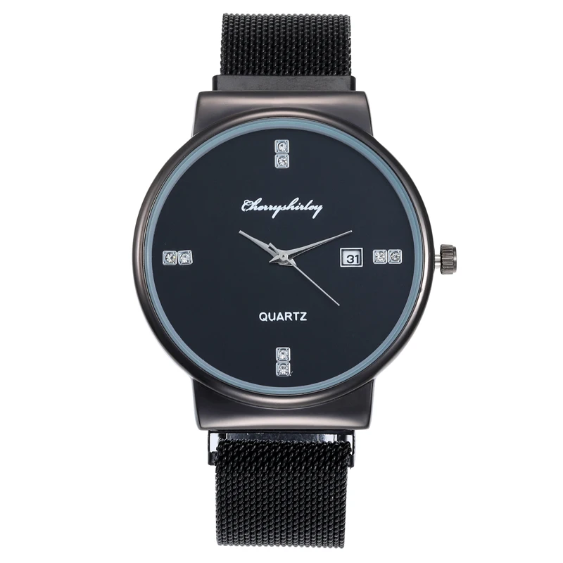 

Женские часы, модные простые кварцевые часы Стразы, наручные часы с магнитным ремешком, мужские повседневные спортивные часы унисекс, женск...