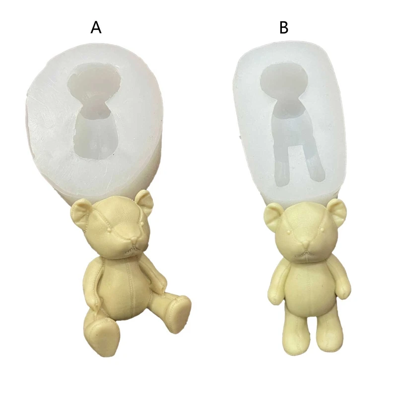 

69HB Leather Bear Epoxy Resin Mold Aromatherapy Plaster Soap Candle Silicone Mould