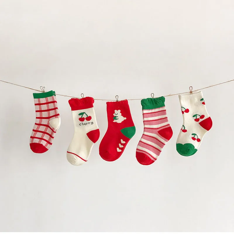 

MILANCEL Kids New Socks Print Carton Combed Cotton Edge Cute Girls Sock