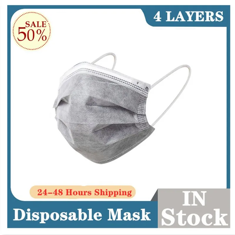 

Маска медицинская с активированным углем для взрослых, Пылезащитная маска для лица с петлями для ушей, 50 шт., белый розовый серый фиолетовый ...