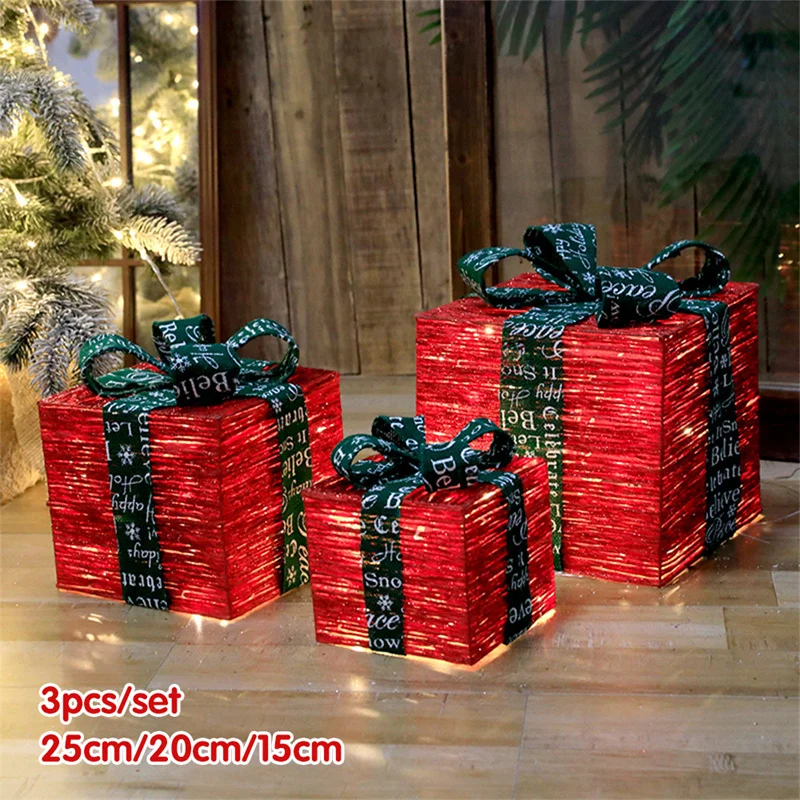 

3pcs Christmas Paper Box Home Decor Christmas Boxes For Sweets Party Decoration Candy Chocolate Gift Packaging