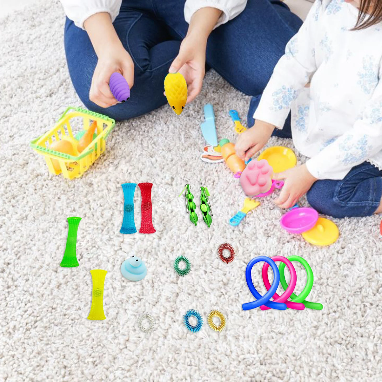 

20 Pack Fidget Sensory Toy Set Stress Relief Toys Autism Anxiety Relief Stress Pop Bubble Fidget Sensory Toys For Kids Adults