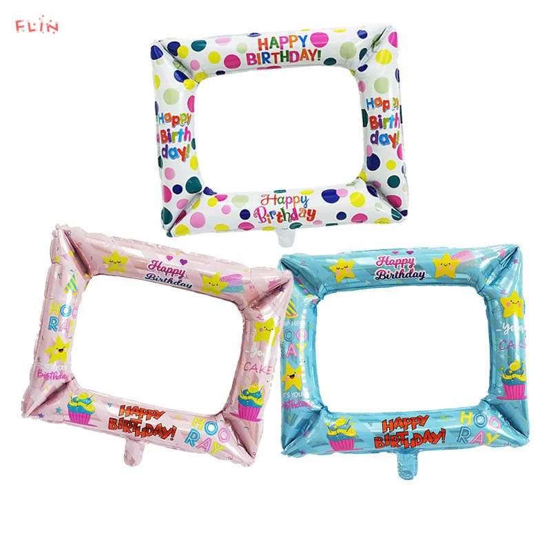 1 шт. на день рождения Photo Booth Фольга воздушные шары с днем День рамка Globos украшения