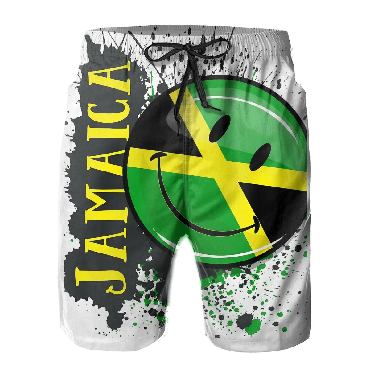 

R333 running A Splash Of Jamaica Smiling Jamaican Flag Shorts Breathable Quick Dry Funny Novelty Hawaii Pants