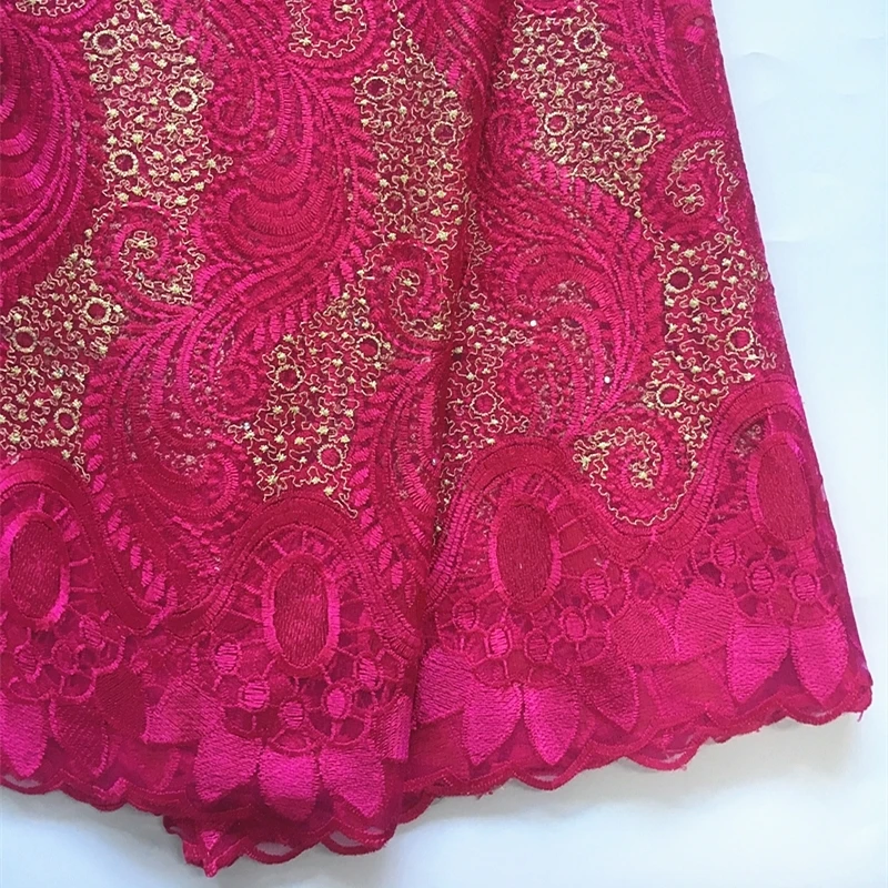 Африканская Тюлевая кружевная ткань с вышивкой вина Высококачественная