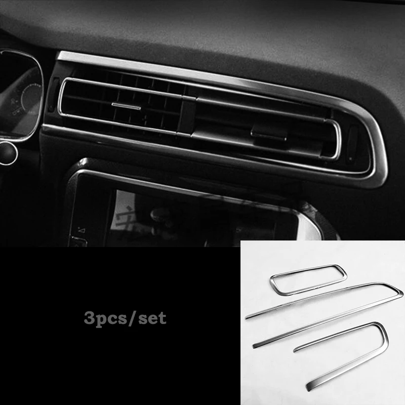

Stainless Steel For Citroen C4 2016 Car Accessories Interior Front Air Outlet Frame Strip Cover Trim Car Sticker Styling 3Pcs