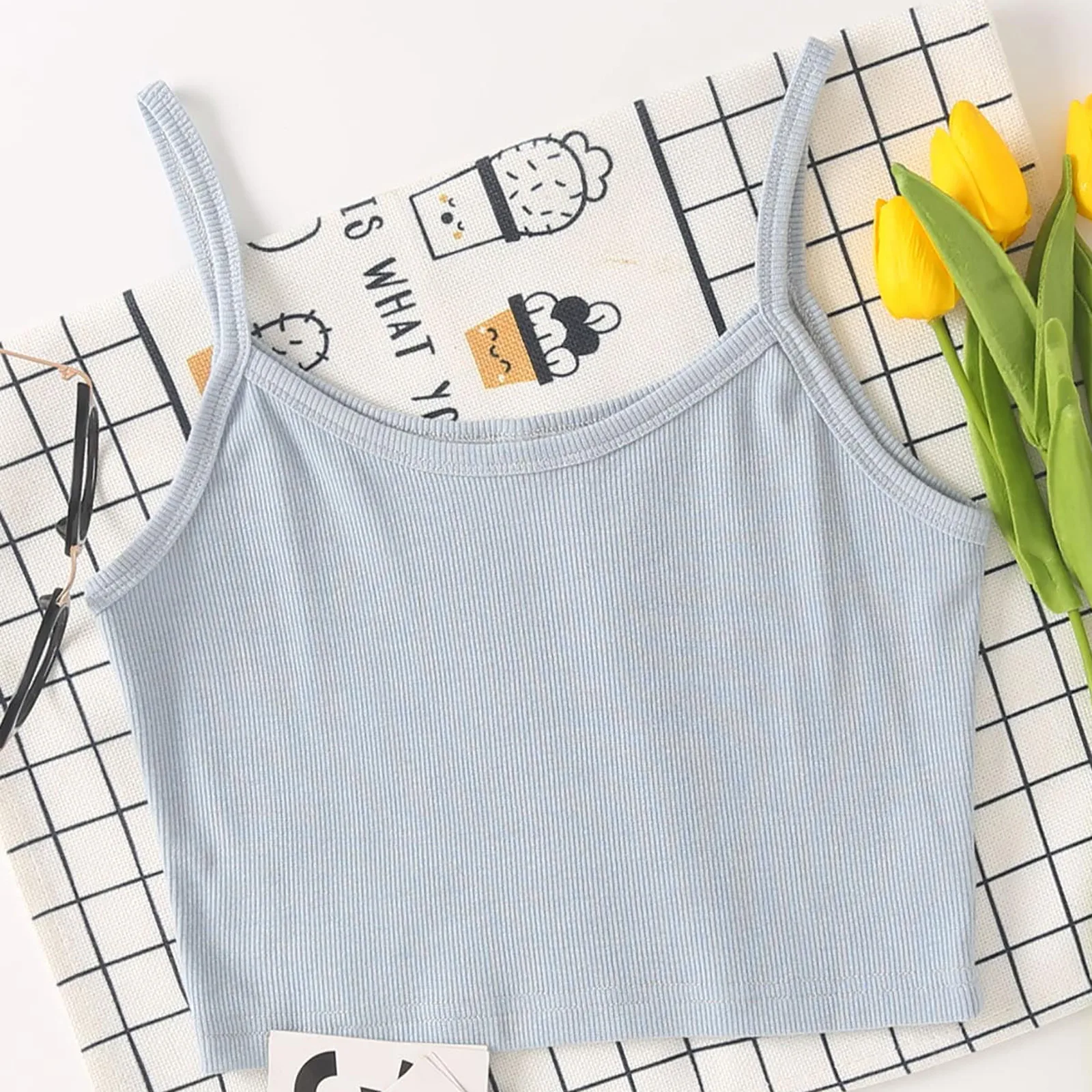 Tanks Women Tops Ladies Solid Sleeveless Pullover Vest Tank Crop Tops Shirts топик женский Female Harajuku Summer Clothes