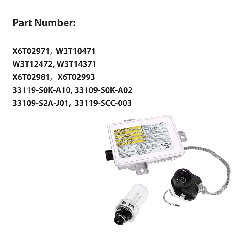 W3T10471 X6T02991 33119-S0K-A10 Xenon HID балласт для фар с зажигателем и D2S лампочкой Acura TL TSX Honda S2000