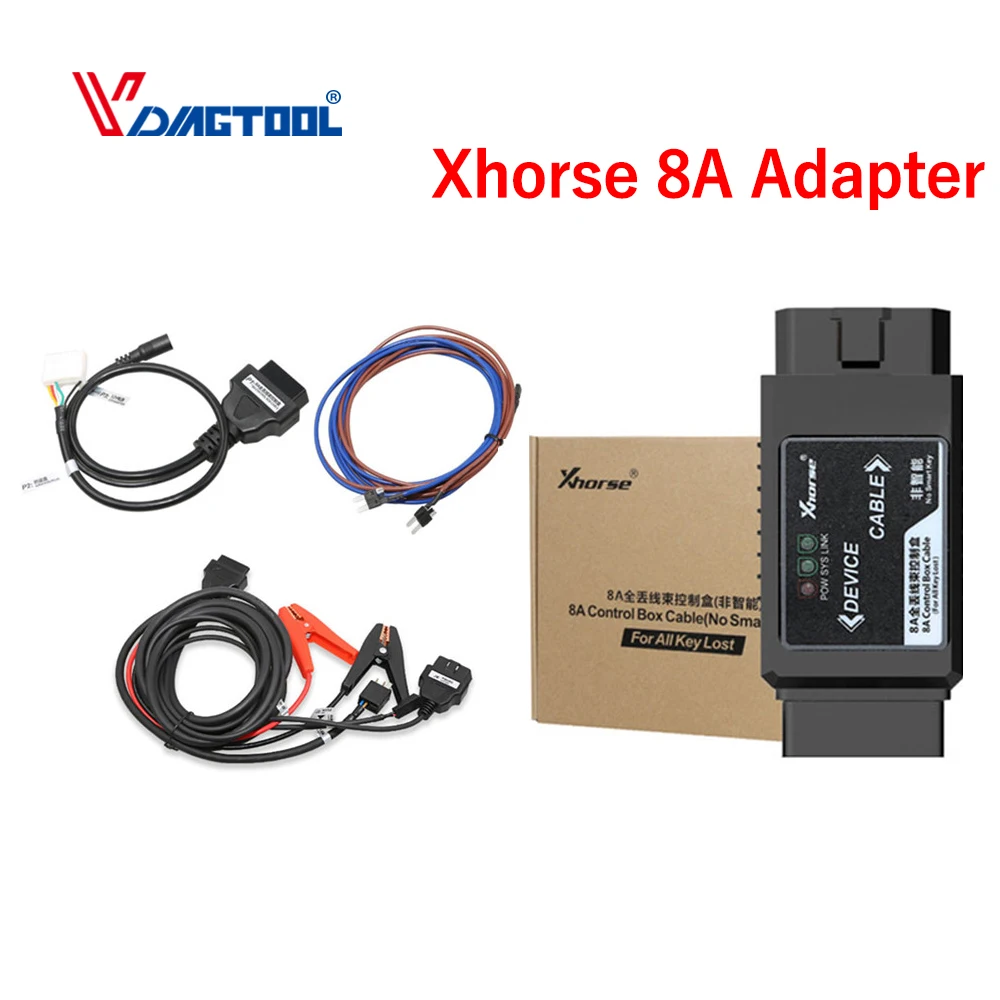 

Xhorse VVDI For Toyota 8A Non-Smart Key All Keys Lost Adapter 8A Control Box Cable without Disassembling IMMO BOX