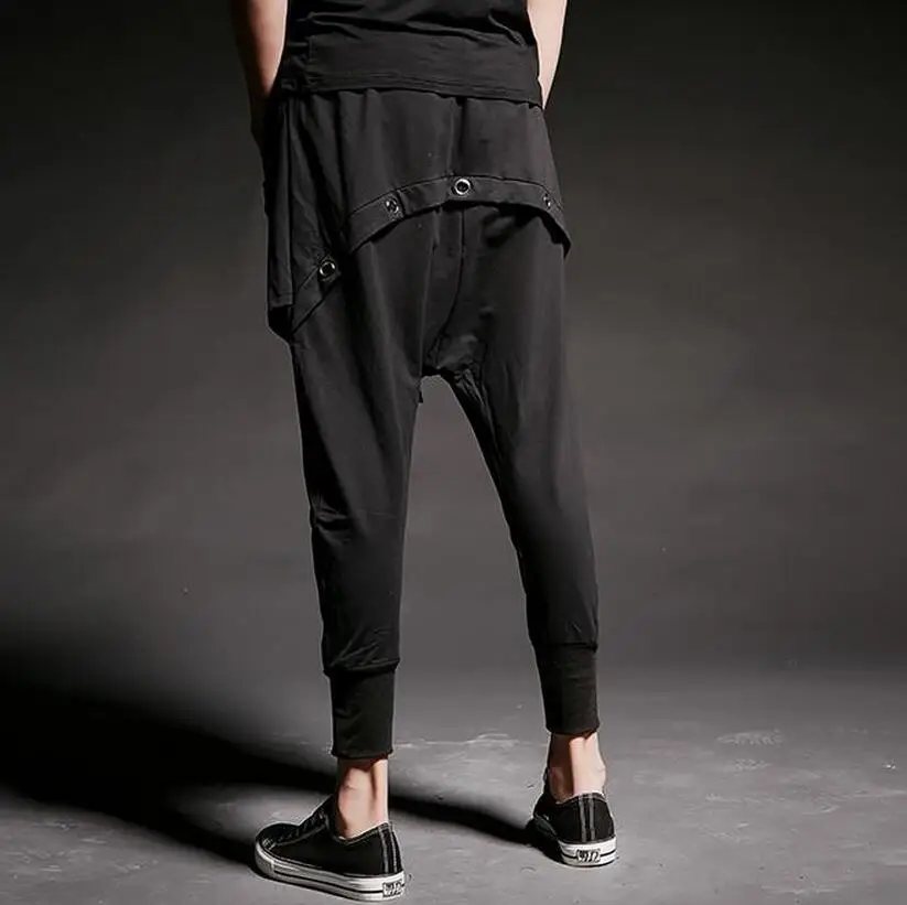 

The Europe And United States Nightclub Bar Singer Performance Clothing Fashion Personality Small Feet Black Men's Pants / M-2xl