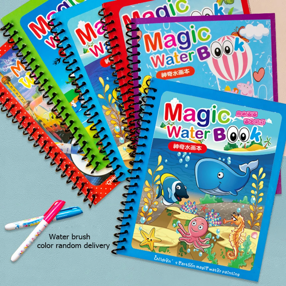 

Magic Water Book Drawing Reusable Coloring Montessori Education Toy Children Portable Interactive Present