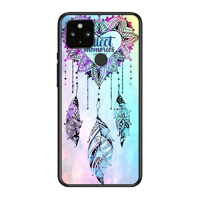 

Dream Catcher Watercolor Art Soft TPU Silicone Black Cover For Google Pixel 5 4A 5G 4 XL Phone Case