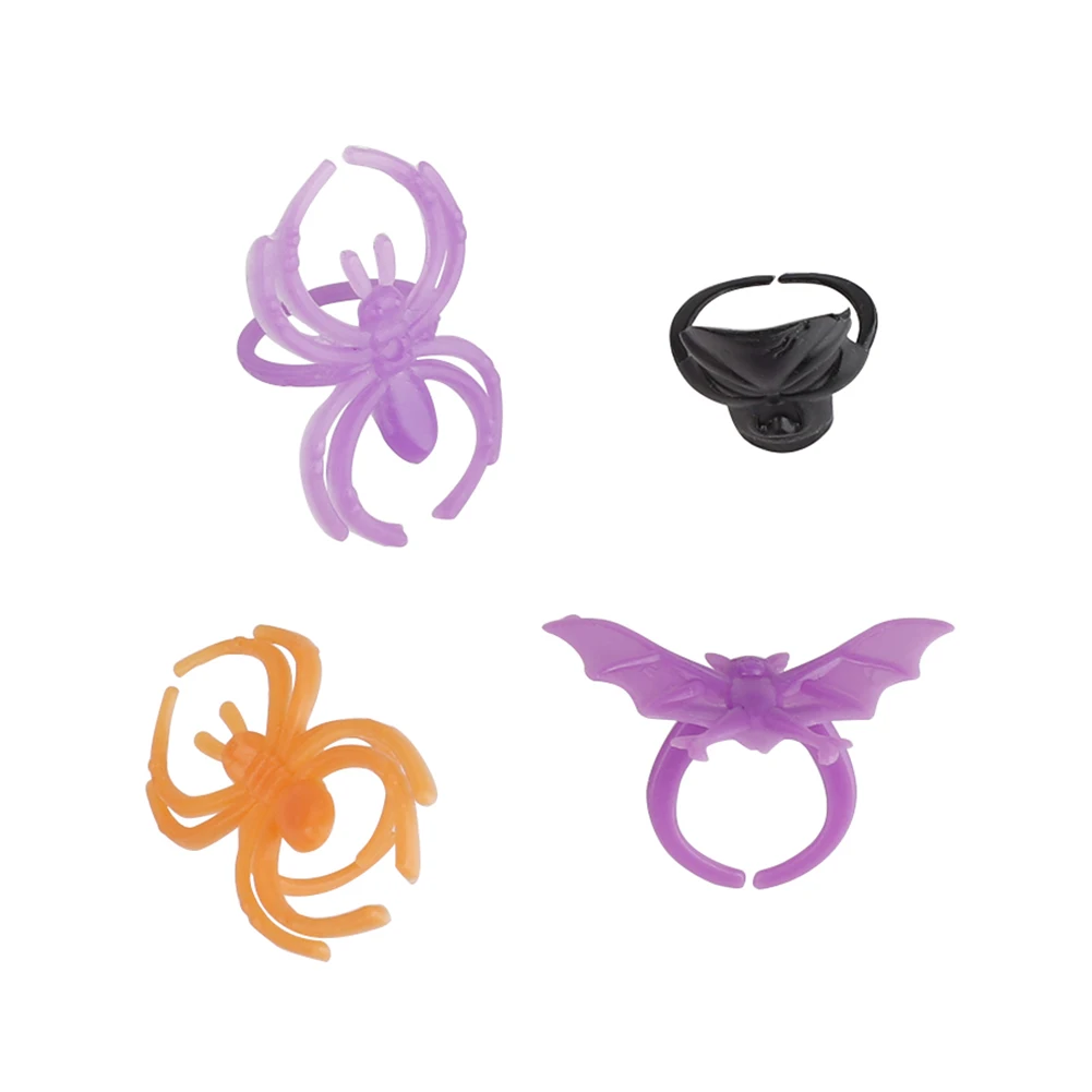 30 шт. маленькие светящиеся жуткие кольца с изображением скелета летучей мыши