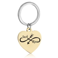 customize jewelry keychain for women men couple stainless steel name engraved gift keyrings fashion wholesale