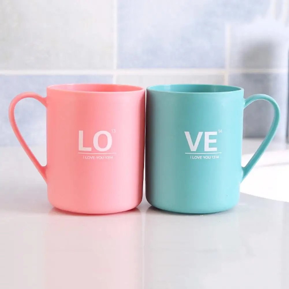 

Household Bathroom Plastic Tea Mug Brushing Toothbrush Couple Washing Cup Mug