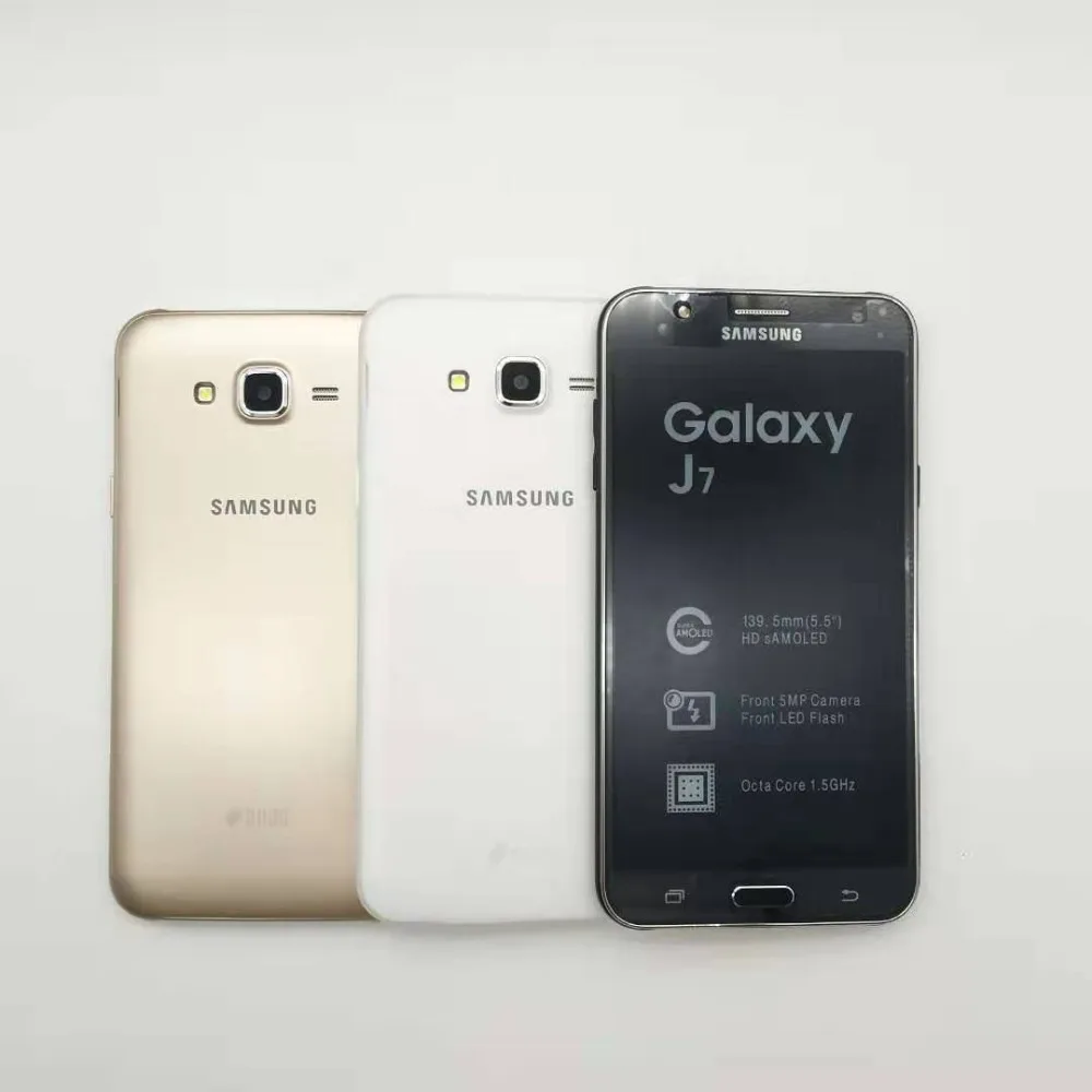 samsung Galaxy J7 разблокированный Duos GSM 4G LTE Android мобильный телефон Восьмиядерный с двумя sim-картами 5," 13 МП 1,5 ГБ+ 16 Гб отремонтированный