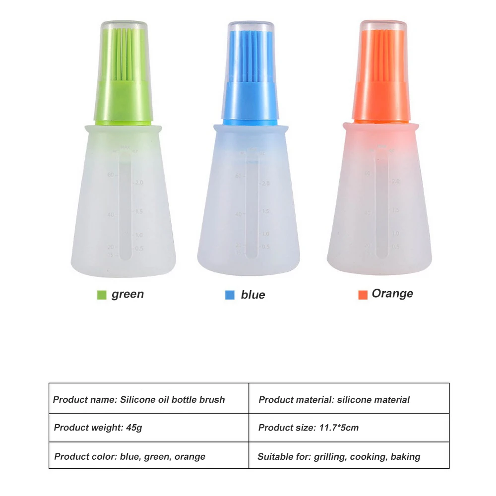 1/3 шт. портативная силиконовая бутылка для масла щетка гриля с крышкой выпечки